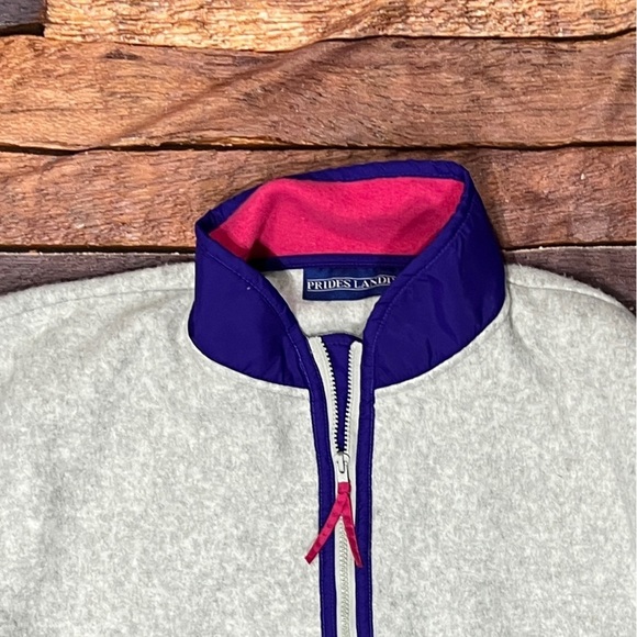 VTG Prides Landing Gray Zip Up 1980s Fleece Coat Jacket Outerwear - Picture 6 of 8